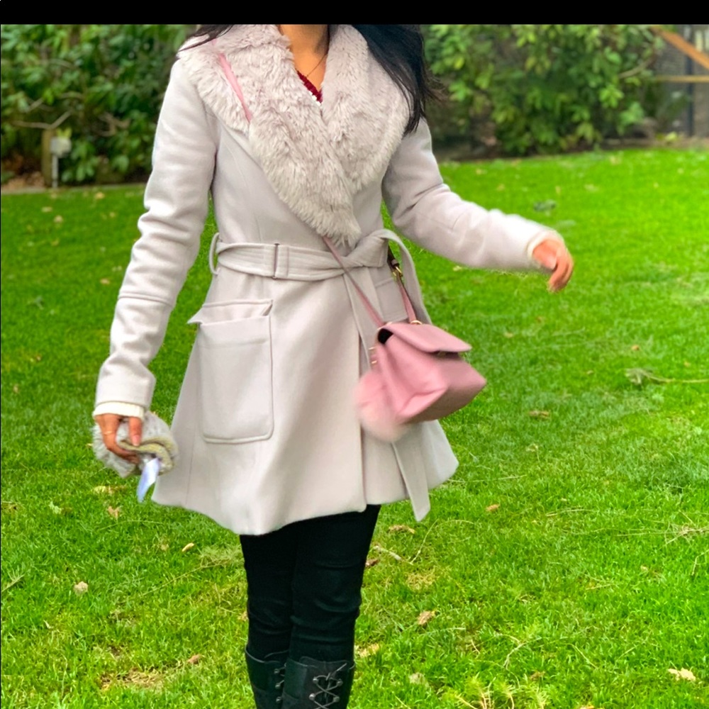 Almost new petite grey fur coat. Its from a Australian brand called Forever New.